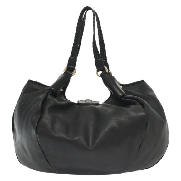 GUCCI Marrakech Tote Bag Leather Black Gold 257029 Auth 137913 - Picture 3 of 16